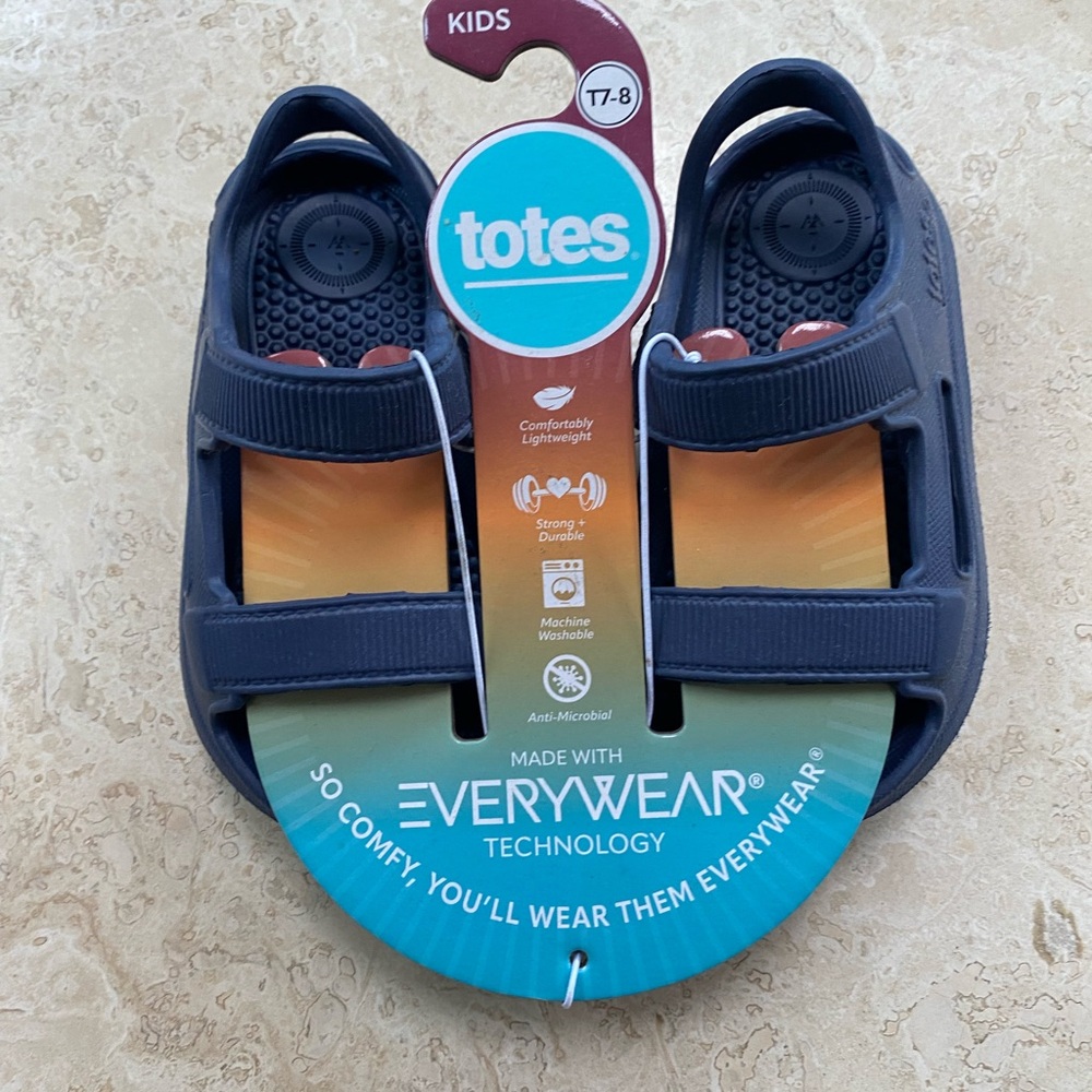 totes Kids Navy Waterproof Sandals